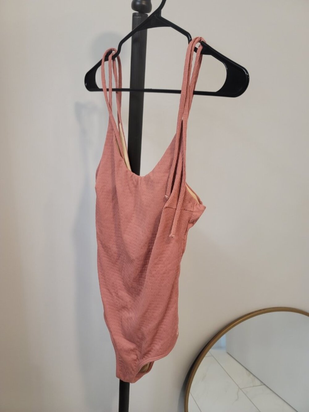 Albion Fit The Natalie One Piece Swimsuit Size L Pink Shoulder Tie